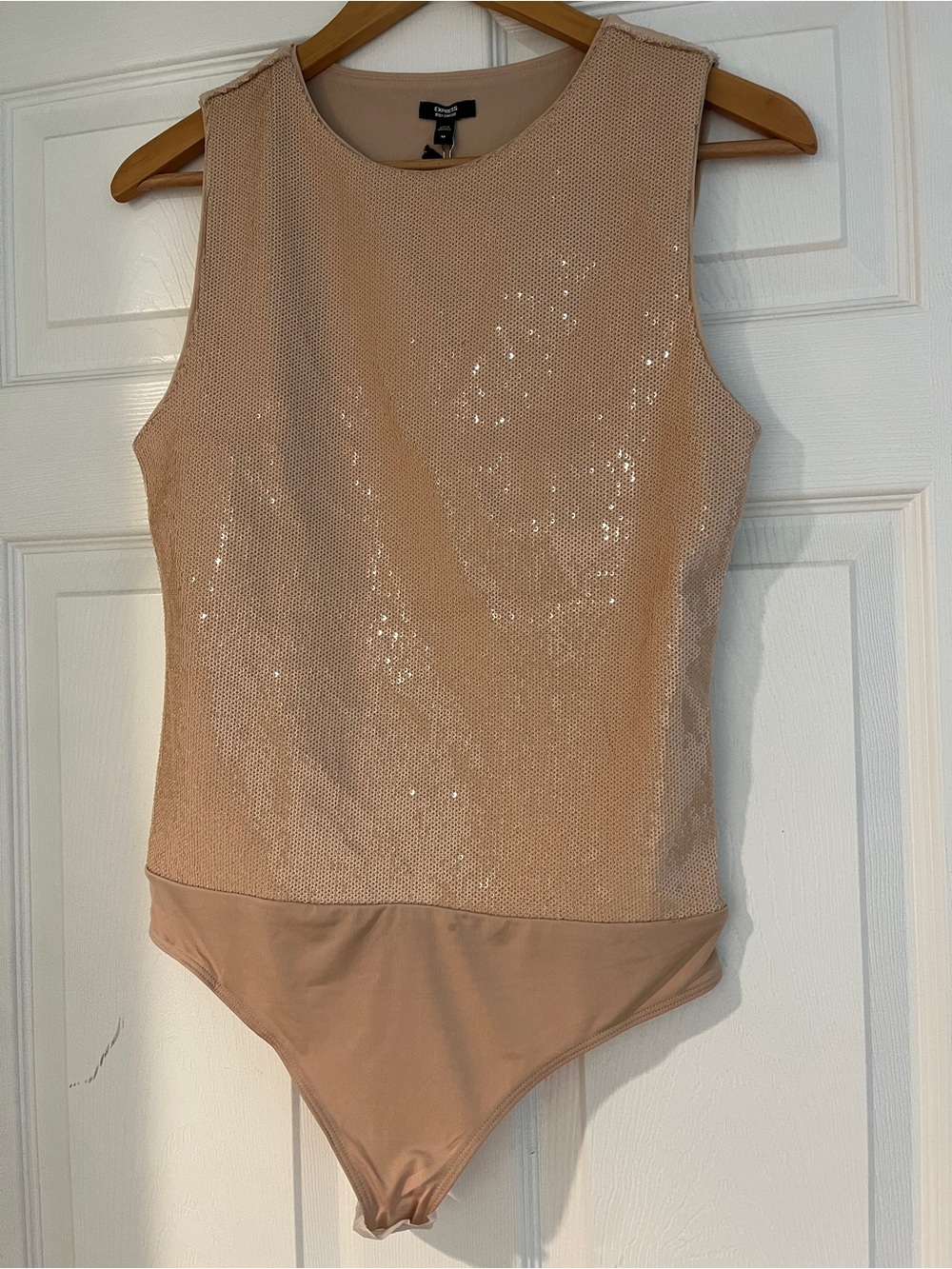 NWT Express Nude Sequin body contour M bodysuit NEW smooth sculpt